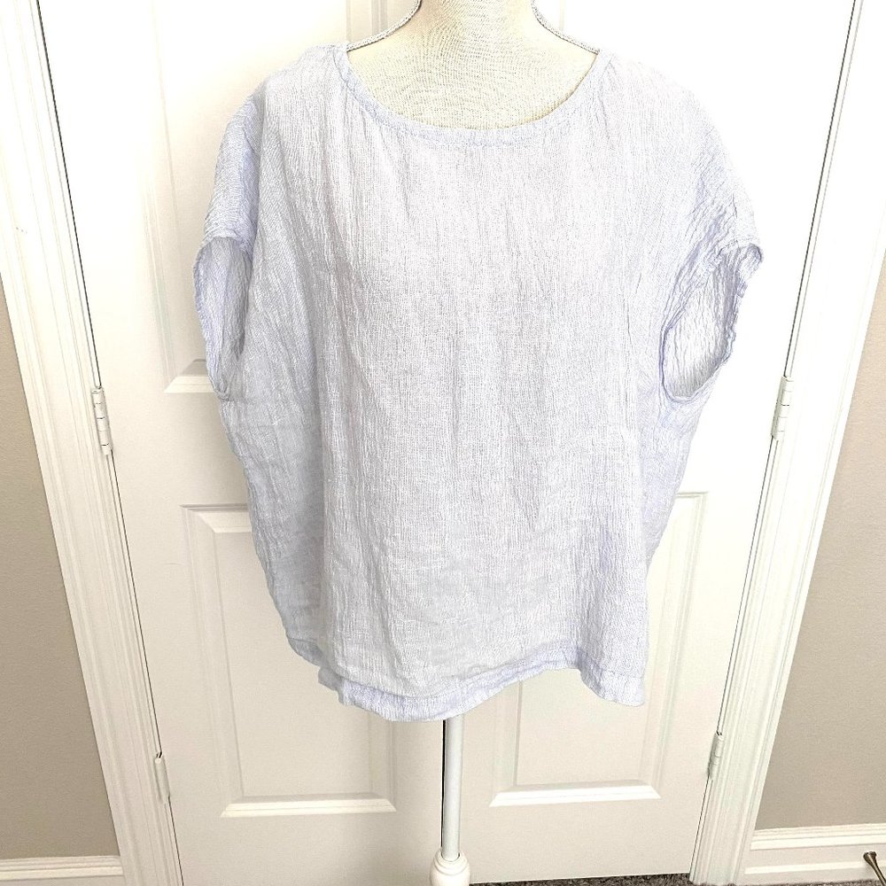 Light Blue Airy Blouse w/ Button Down Back
